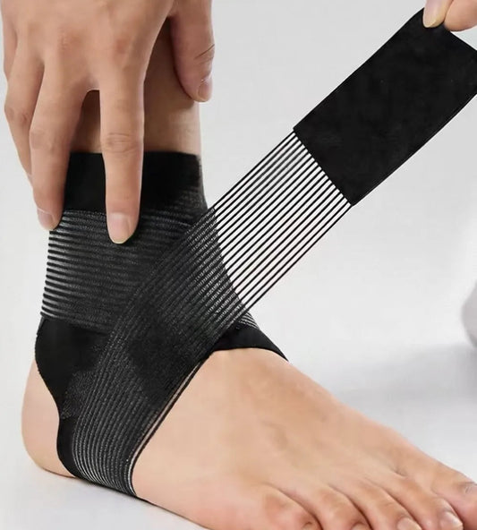 Ultra-Thin Adjustable Ankle Brace with Compression Straps
